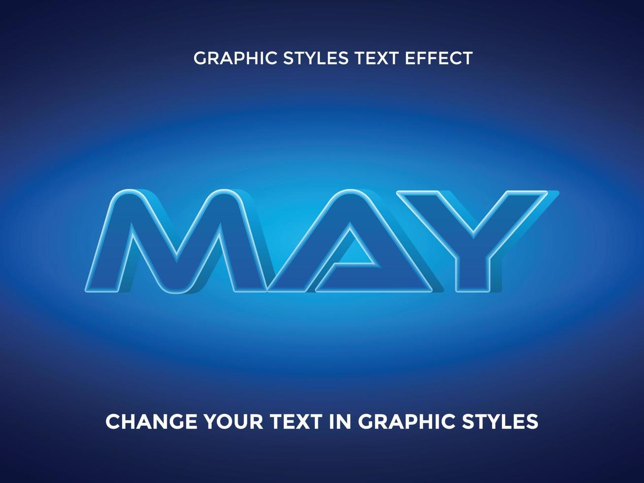 MAY BLUE GRADIENT EDITABLE TEXT EFFECT vector