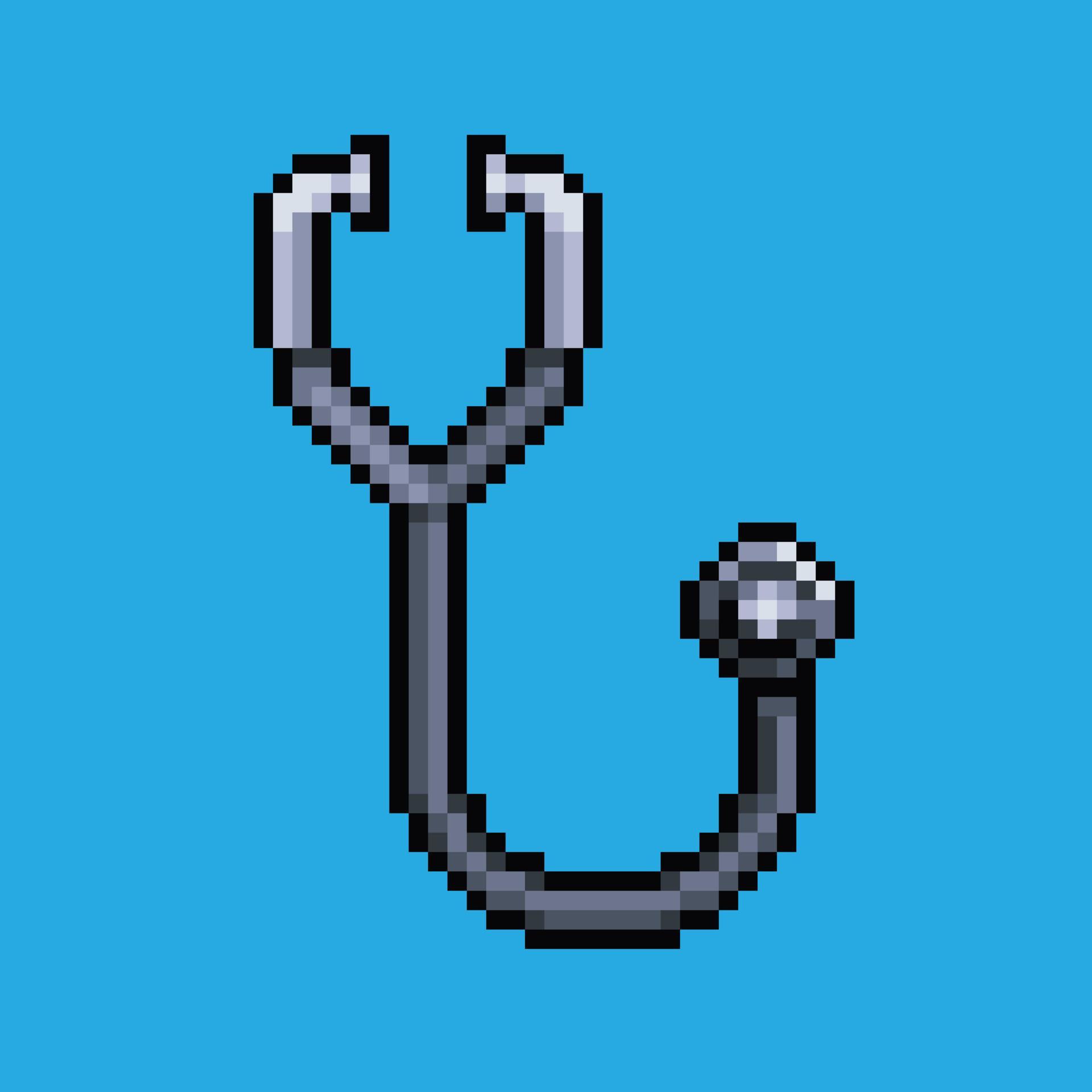 Pixel art illustration Stethoscope. Pixelated Stethoscope. Medical