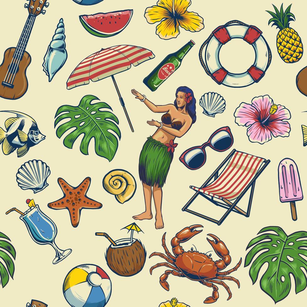 seamless colorful summer pattern vector