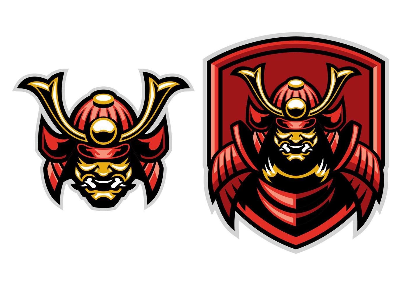 samurai warrior mascot vector