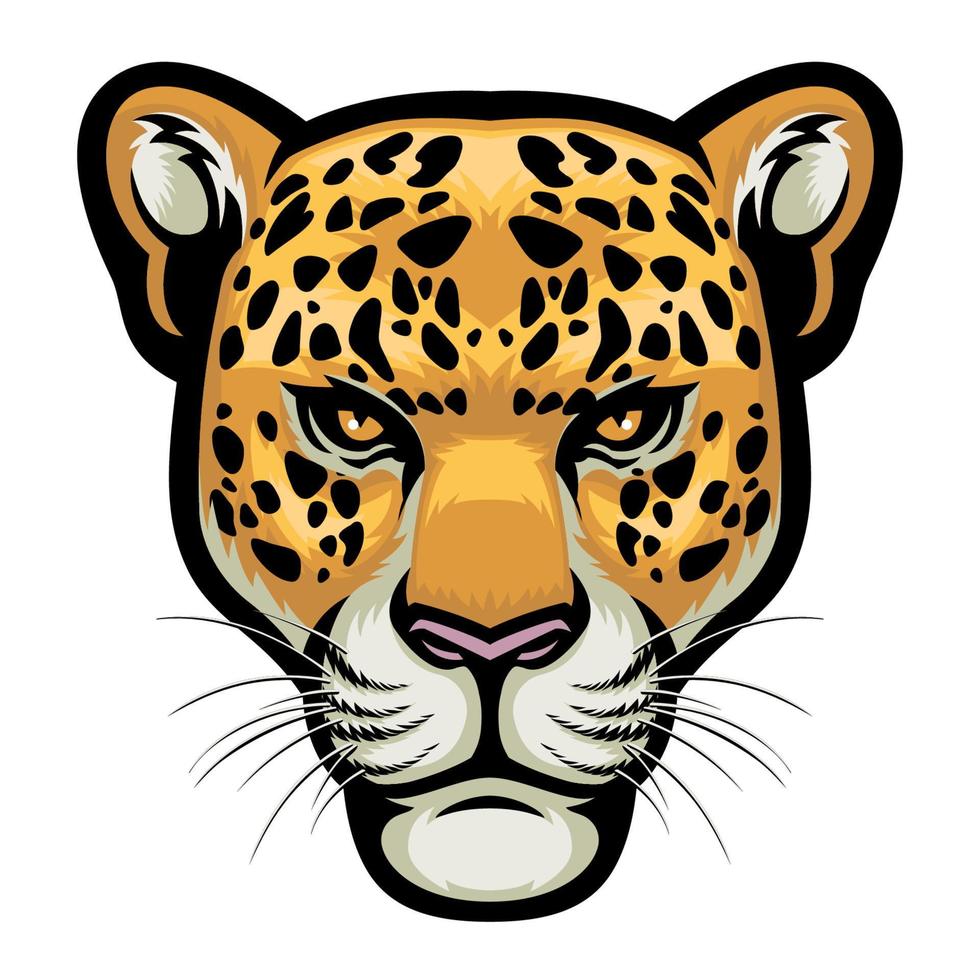 leopardo cabeza mascota diseño vector