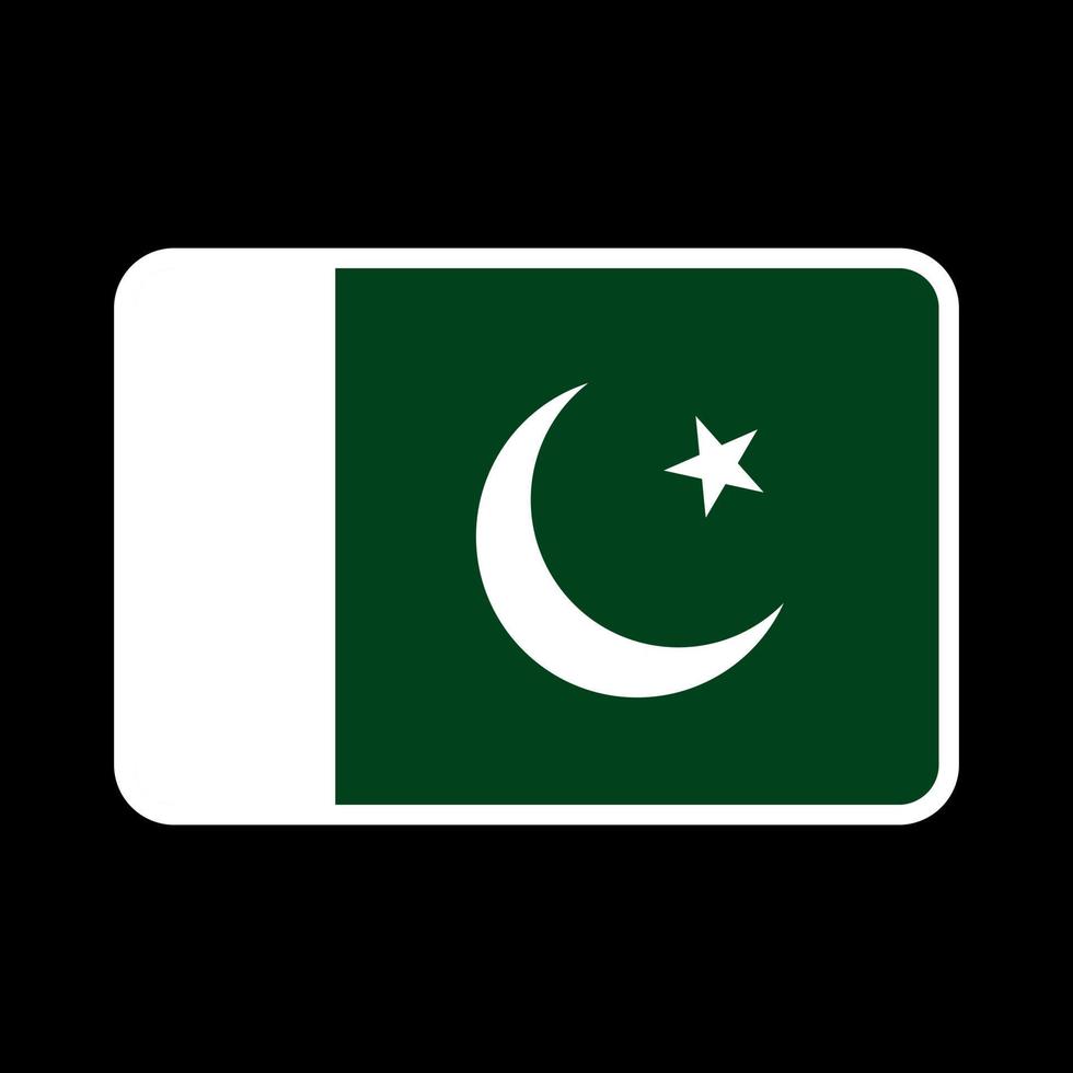 Pakistan flag, official colors and proportion. Vector illustration.
