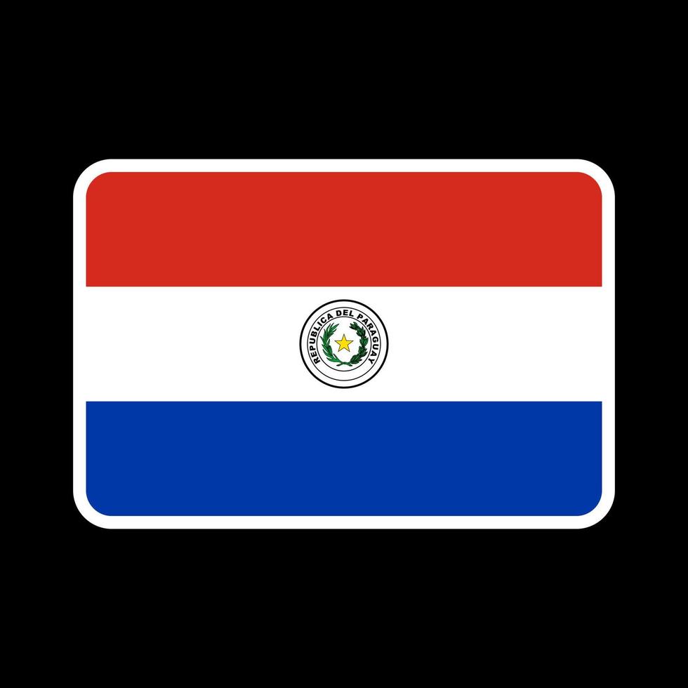 bandera de paraguay, colores oficiales y proporción. ilustración vectorial vector