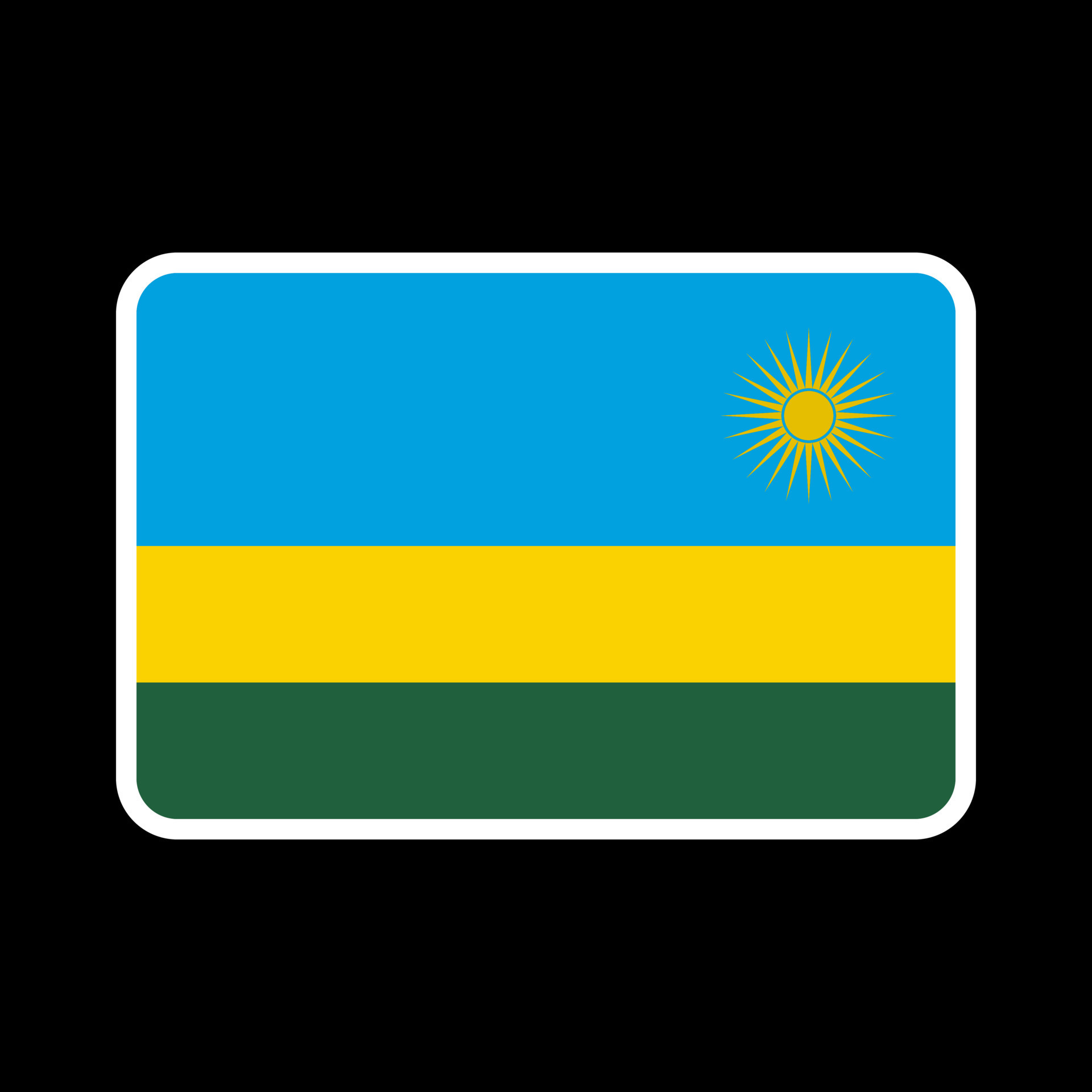 Rwanda flag, official colors and proportion. Vector illustration