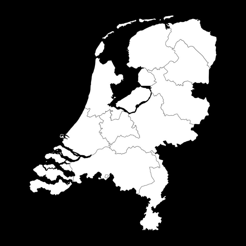 Netherlands map with provinces. Vector illustration.