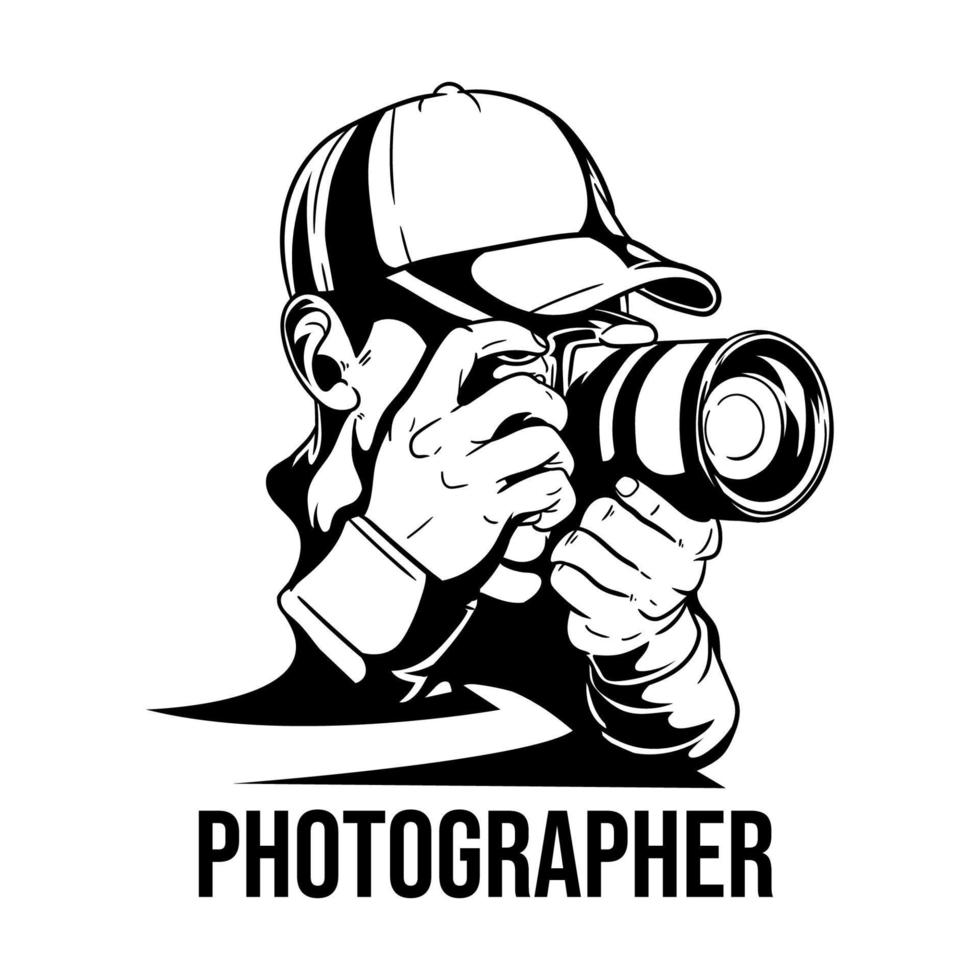 silhouette photography logo vector illustration