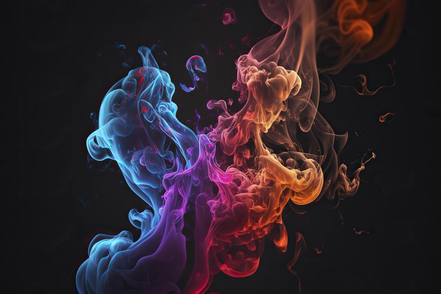 Multicolored colorful smoke. . photo