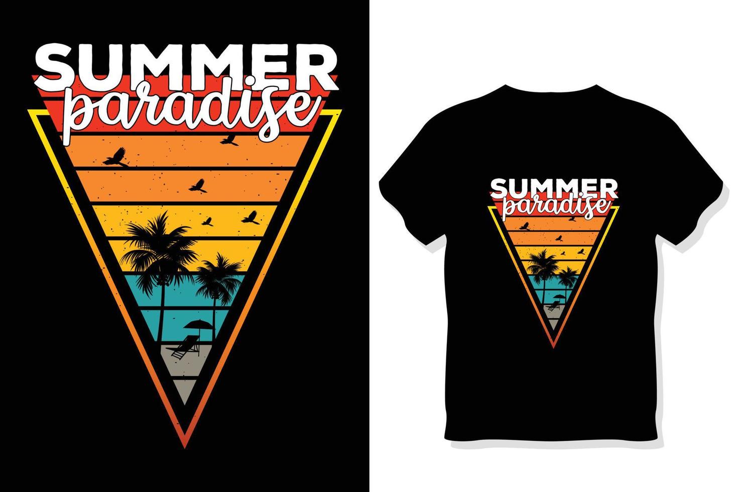 summer paradise t shirt design ,Vintage retro summer t shirt design or Beach Summer t shirt Design Vector