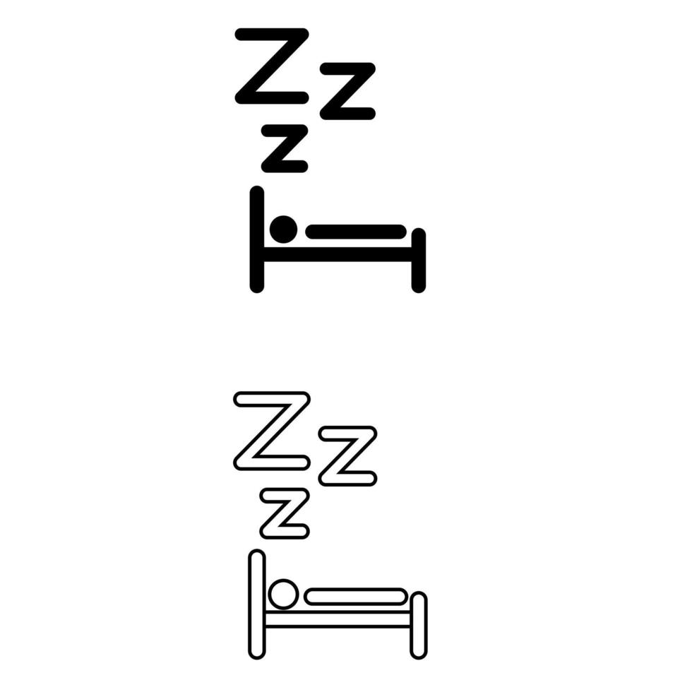 Sleep icon vector set. relaxation illustration sign collection. bedroom symbol or logo.