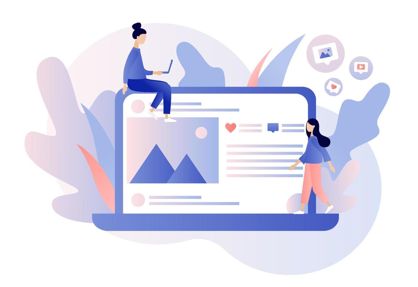 Social media concept. Flat style. Vector illustration