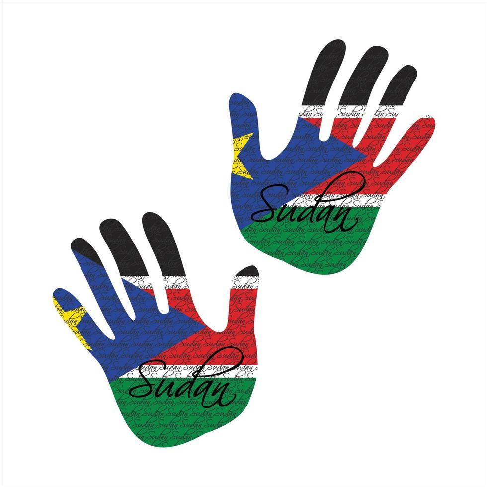 sudan flag hand vector