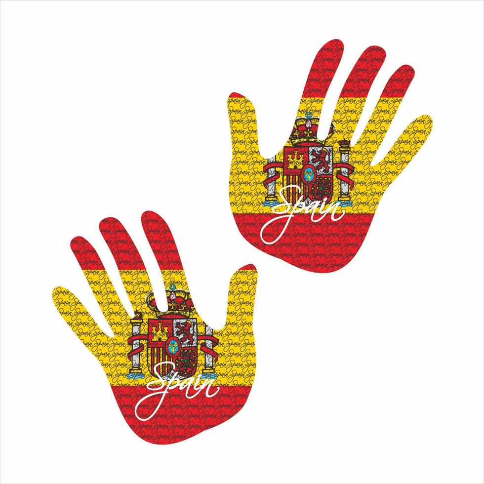 spain flag hand vector