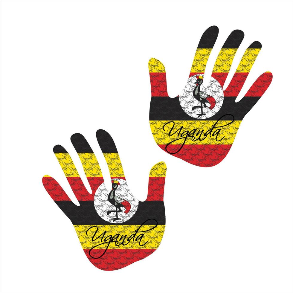 Uganda bandera mano vector