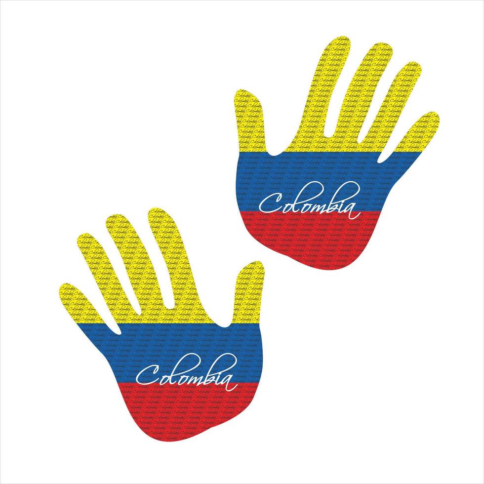 Colombia bandera mano vector gráfico ilustrador