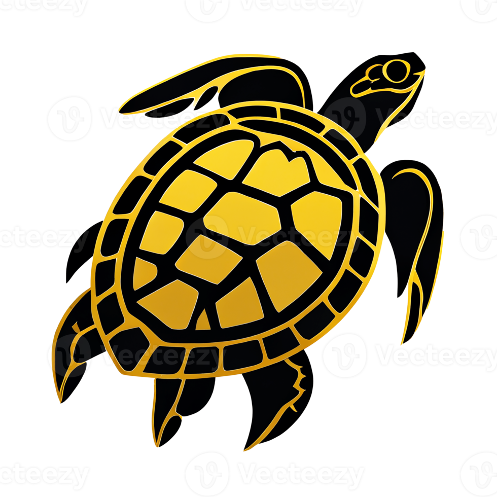 el Tortuga logo es oro y negro. transparente antecedentes. png