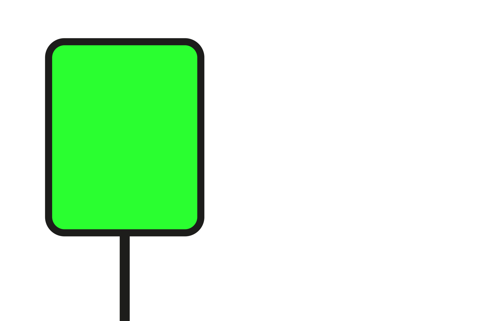 Green sign, advertising sign, copy space, transparent background