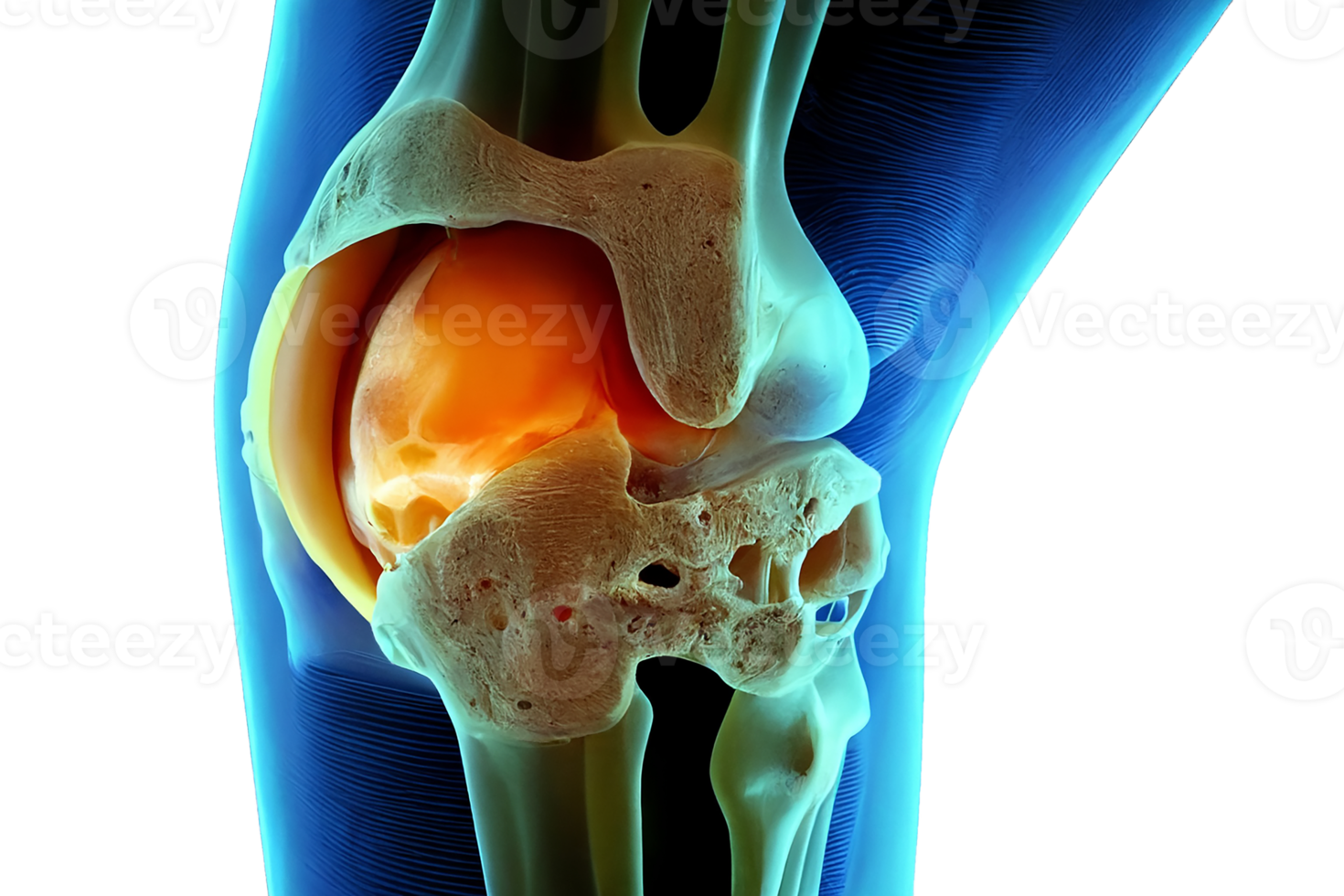 Knee meniscus, knee injury. Transparent Background. png