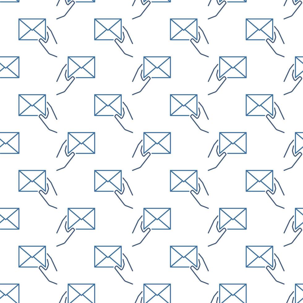 Hand with Envelope vector line minimal seamless pattern