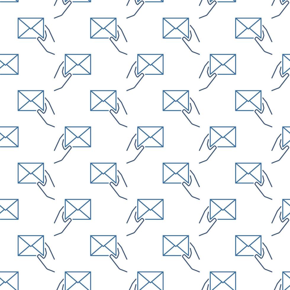 Hand with Envelope vector line minimal seamless pattern