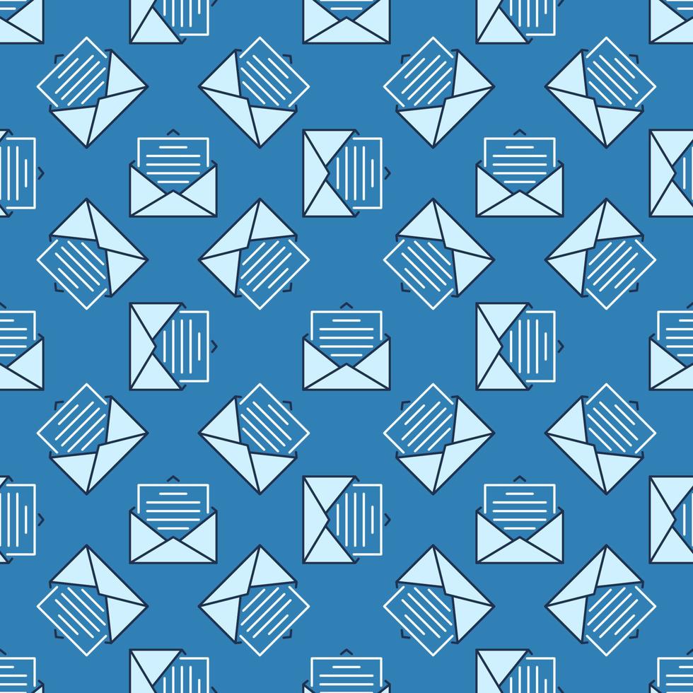 Letter in Envelope vector colored seamless pattern