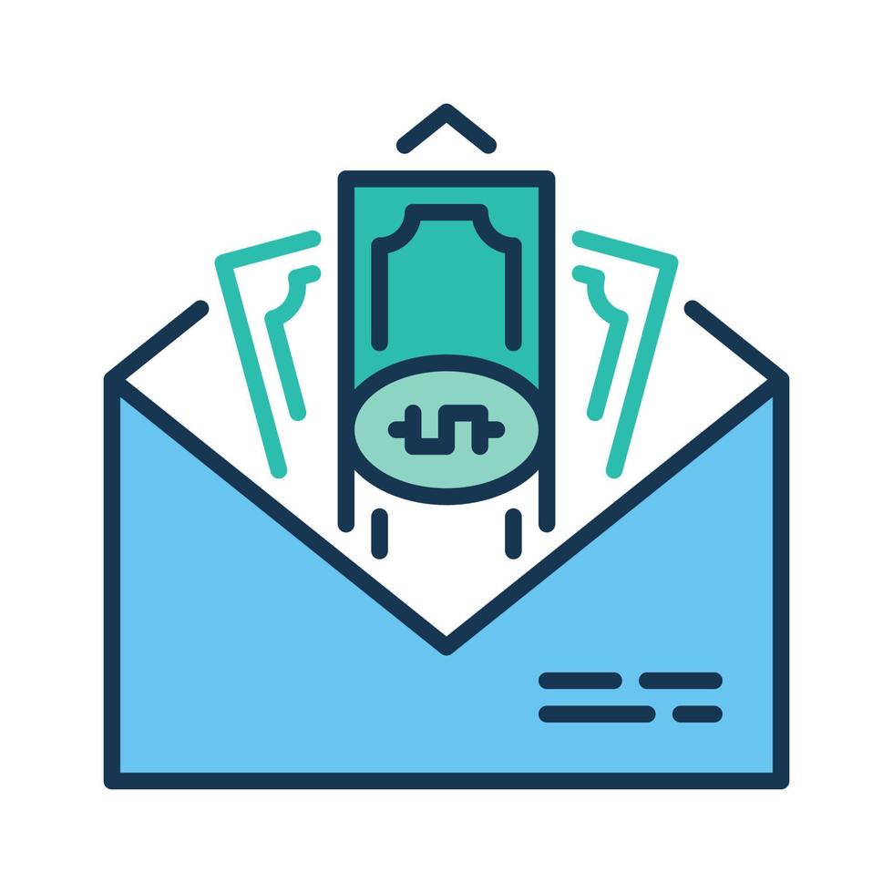 Money in Envelope vector Dollar Bribe concept colored icon
