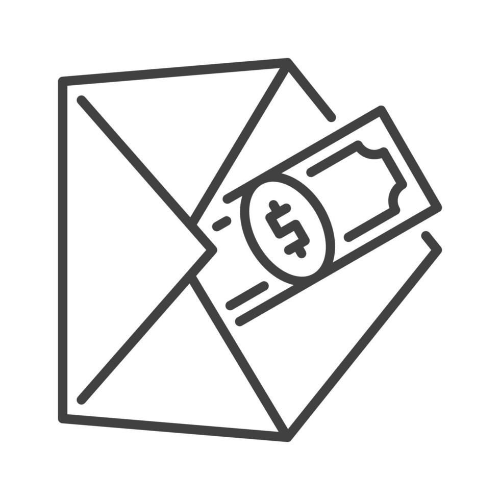 Money in Envelope vector Bribe concept outline icon