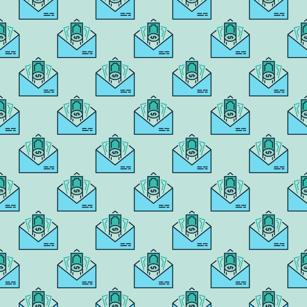 Money in Envelope vector Dollar Bribe colored seamless pattern