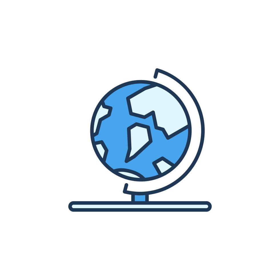 Vector Earth Globe on Stand concept colored simple icon or sign