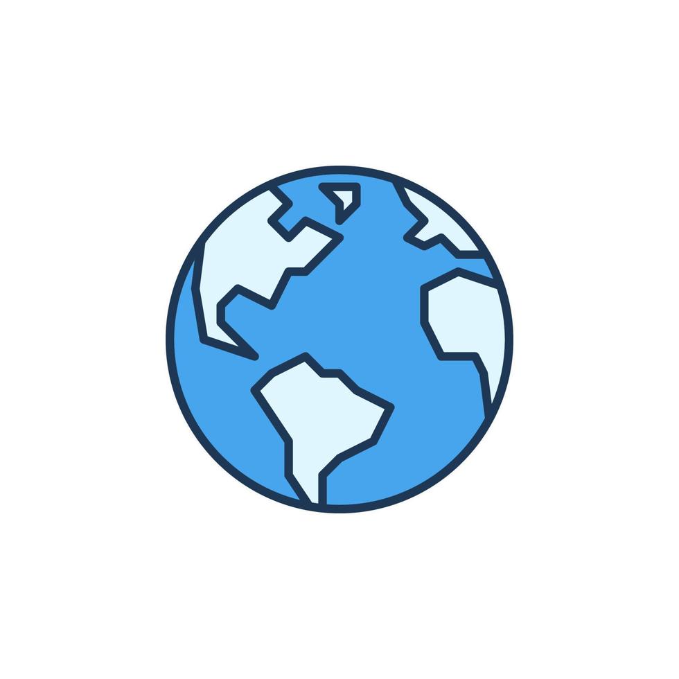 World Earth vector concept round colored icon or sign