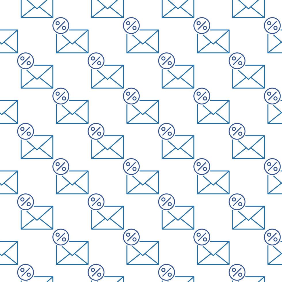 Envelope and Circle with Percent sign vector seamless pattern