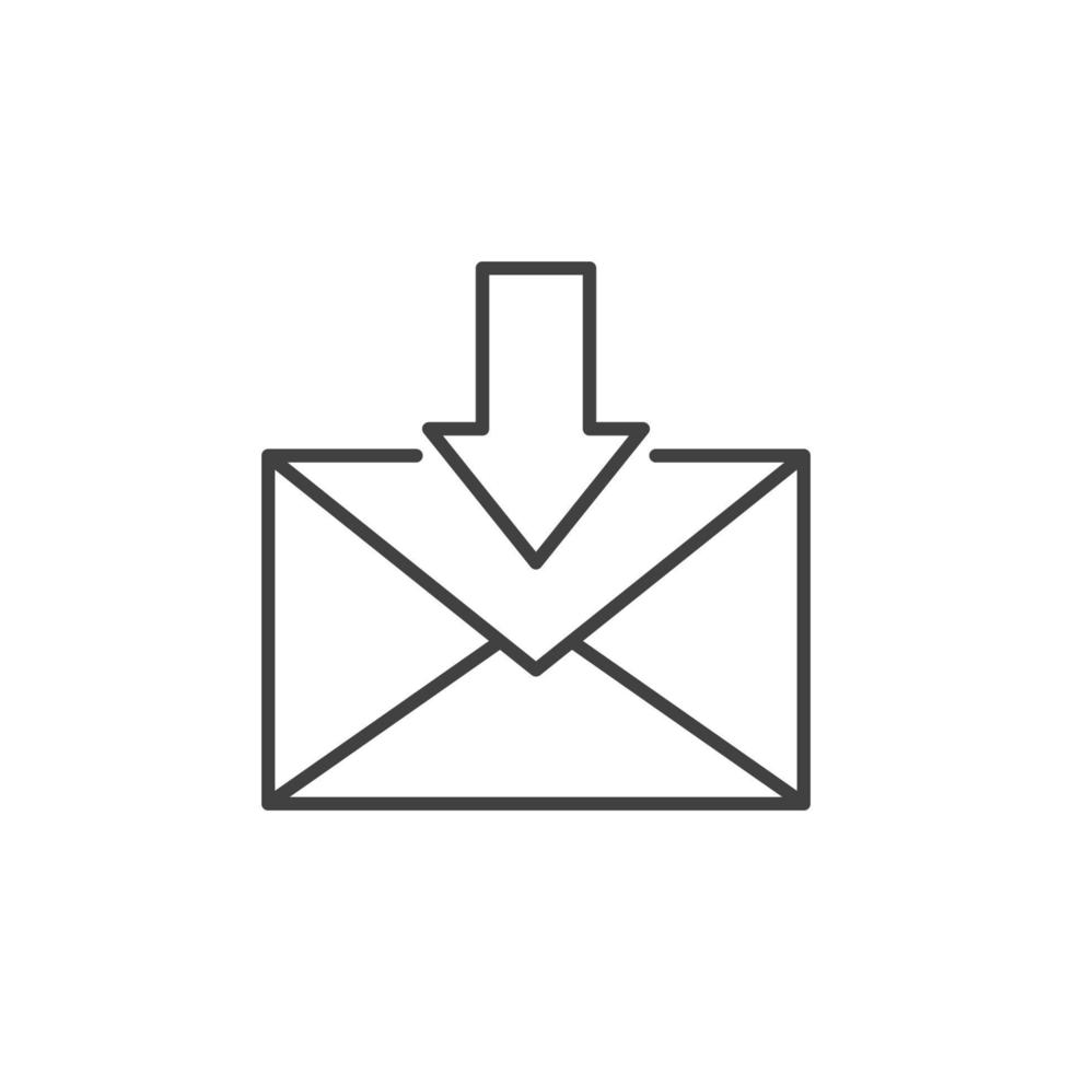 Envelope with Arrow vector Email Download or Receive concept line icon