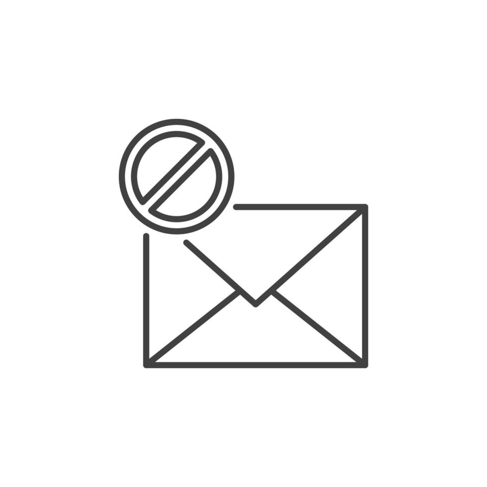 Envelope with Ban sign vector Email Prohibition concept linear icon