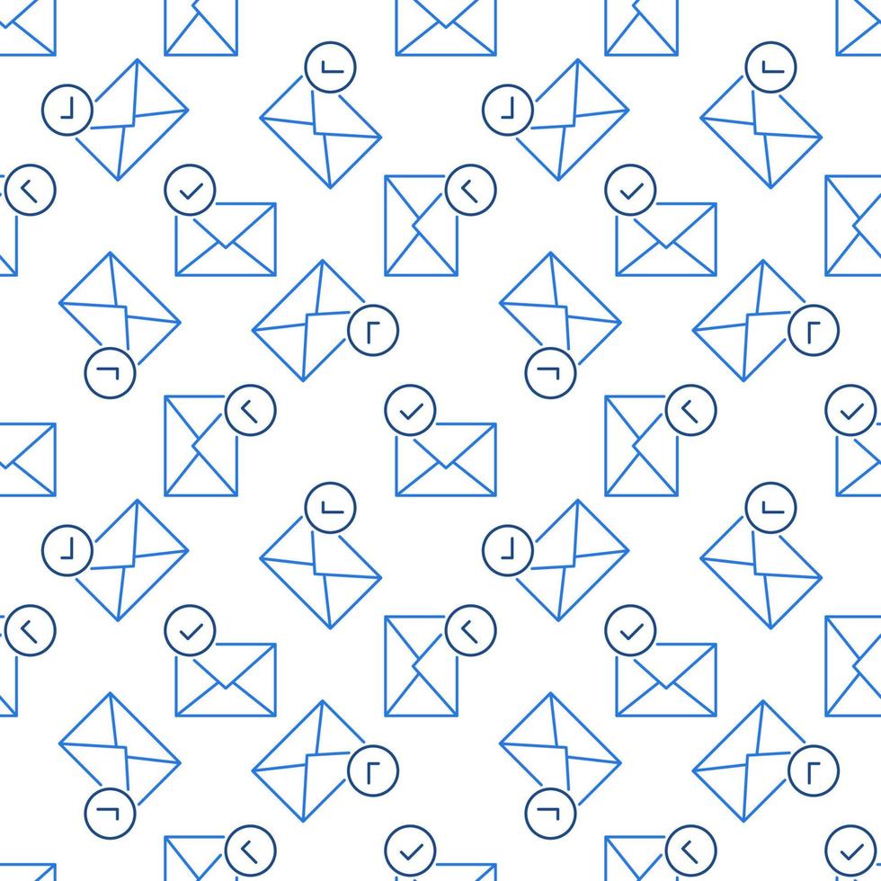 Envelope with Checkmark vector Email concept outline seamless pattern