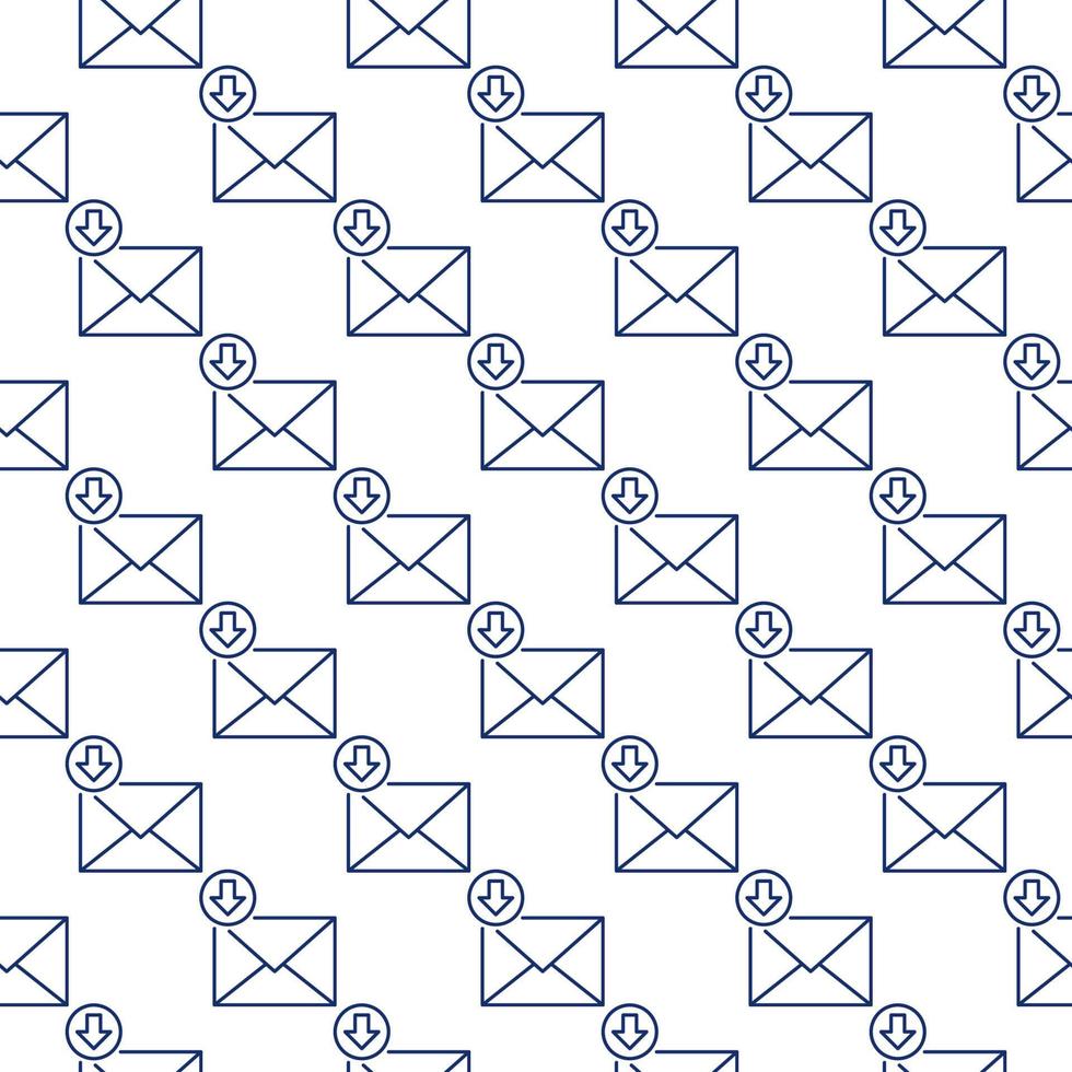 Envelope with Download Arrow vector line seamless pattern