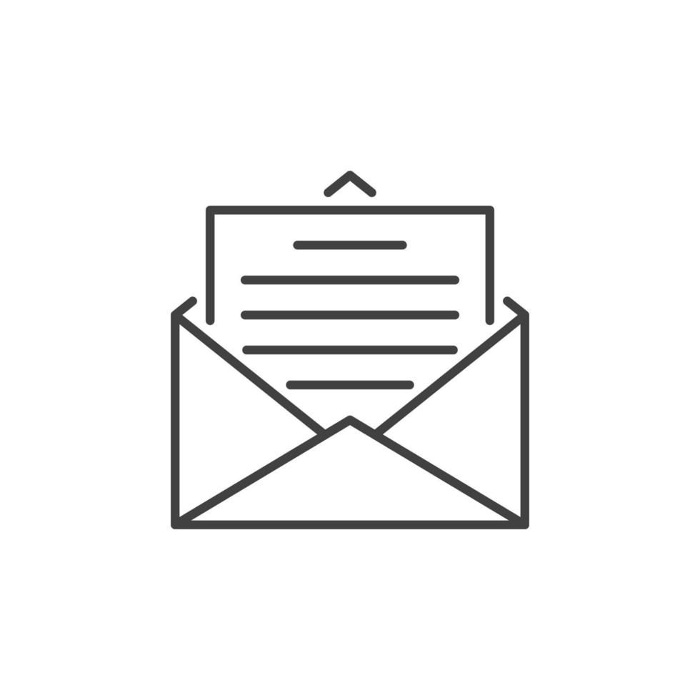 Envelope with Letter vector Email Message concept thin line icon