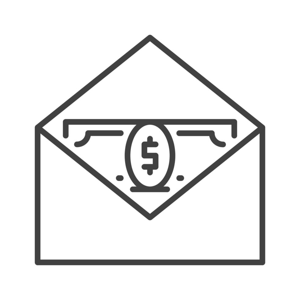 Envelope with Money vector USA Corruption concept outline icon