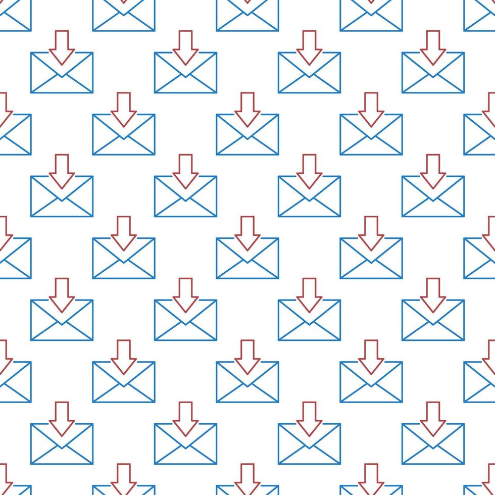 Envelope with red Arrow vector concept seamless pattern in outline style