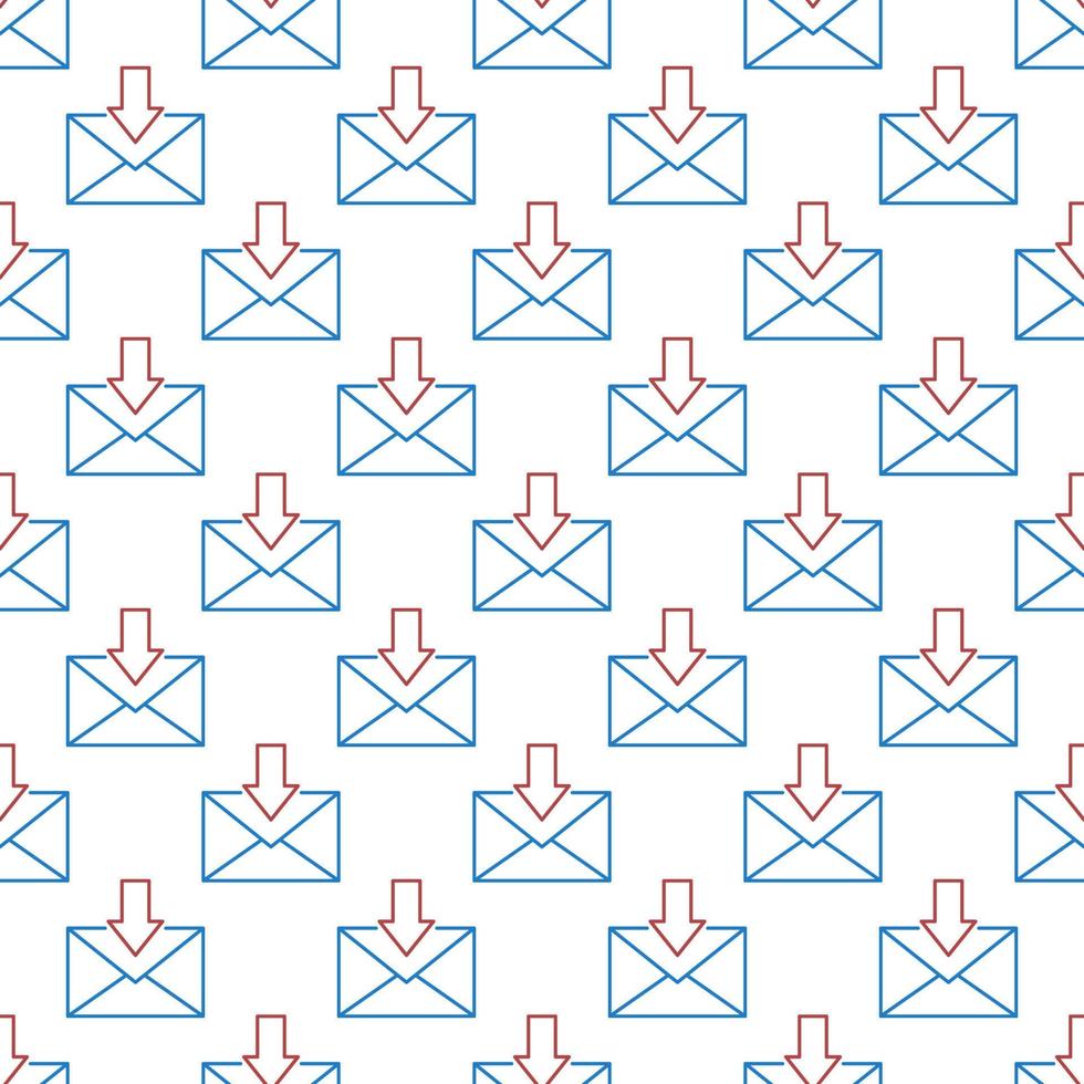 Envelope with red Arrow vector concept seamless pattern in outline style