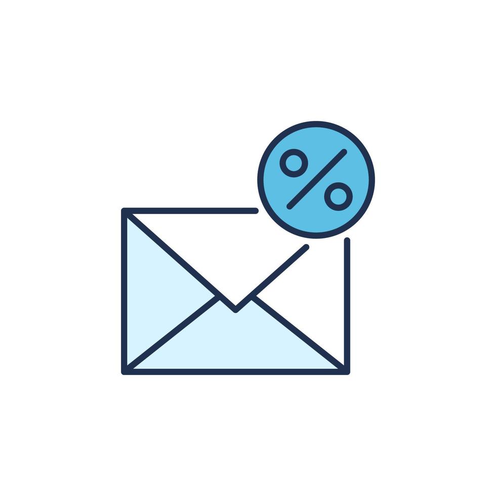 Circle with Percent sign and Envelope vector Email colored icon