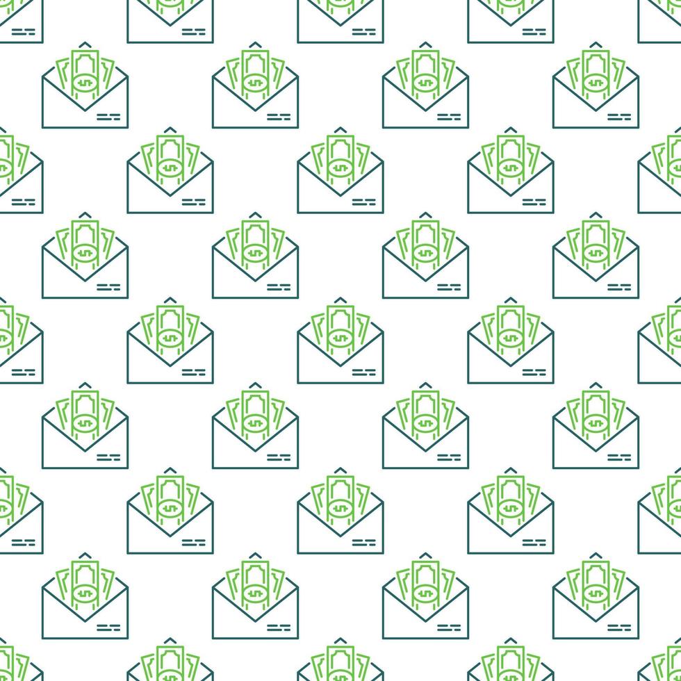 Cash in Envelope vector Dollar Bribe concept line seamless pattern