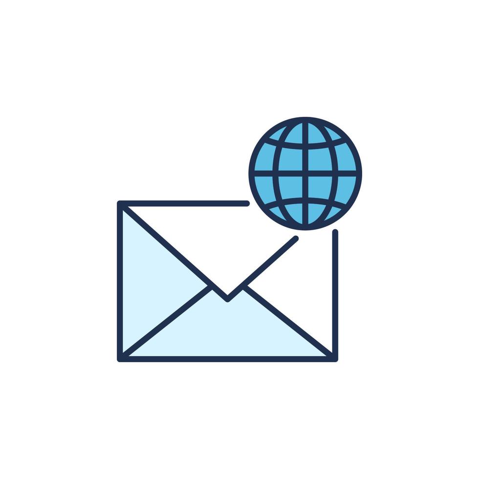 Earth Globe and Envelope vector Online Email concept colored icon