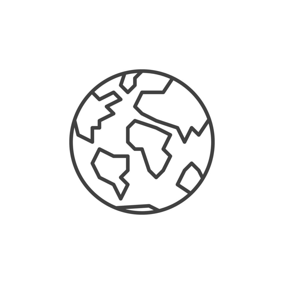 Earth Planet vector concept line icon or sign