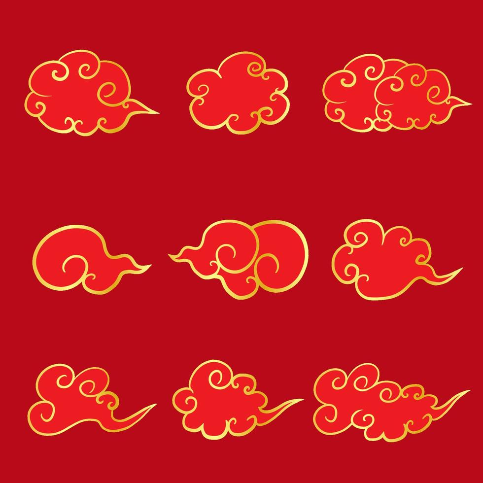 China nube dibujo imagen estilo vector