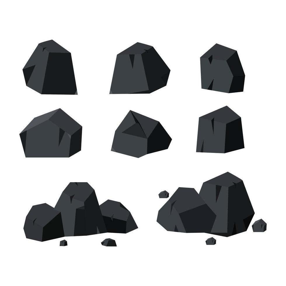 Coal rock icon illustration for raw materials for energy sources vector