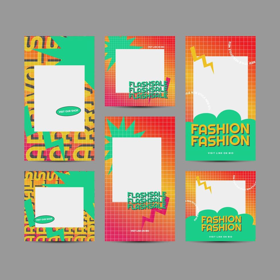Illustration of Retro Groovy for Digital Marketing Social Media Post Templates vector