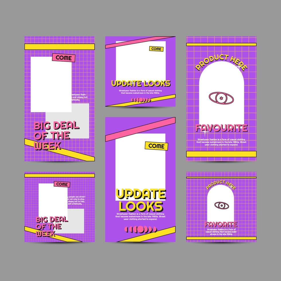 Illustration of Retro Groovy for Digital Marketing Social Media Post Templates vector