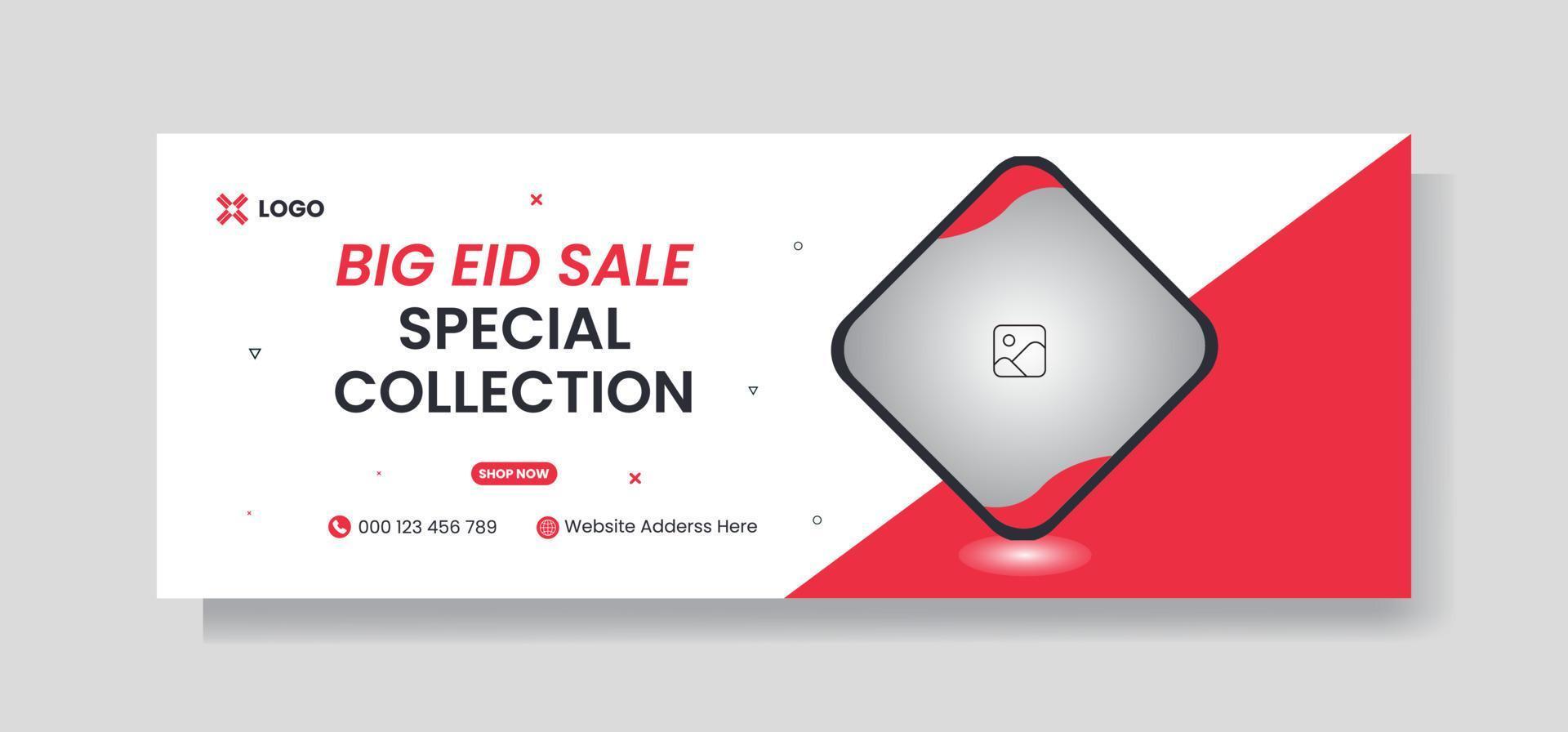 Eid sale Social Media banner Brand Promotion design. and clothes sale on social media. background, and web banner free vector