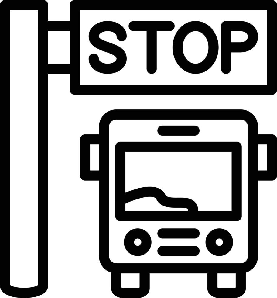 Bus Stop Vector Icon Style