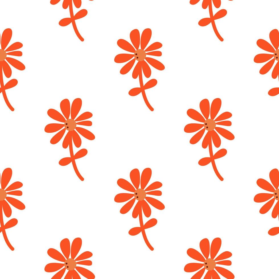 manzanilla flor sin costura modelo en ingenuo Arte estilo. linda pequeño margarita floral ornamento fondo de pantalla. vector