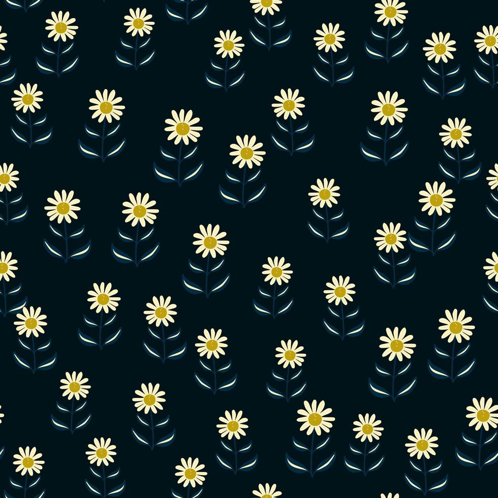 Simple flower seamless pattern. Elegant botanical background. Abstract floral wallpaper. vector